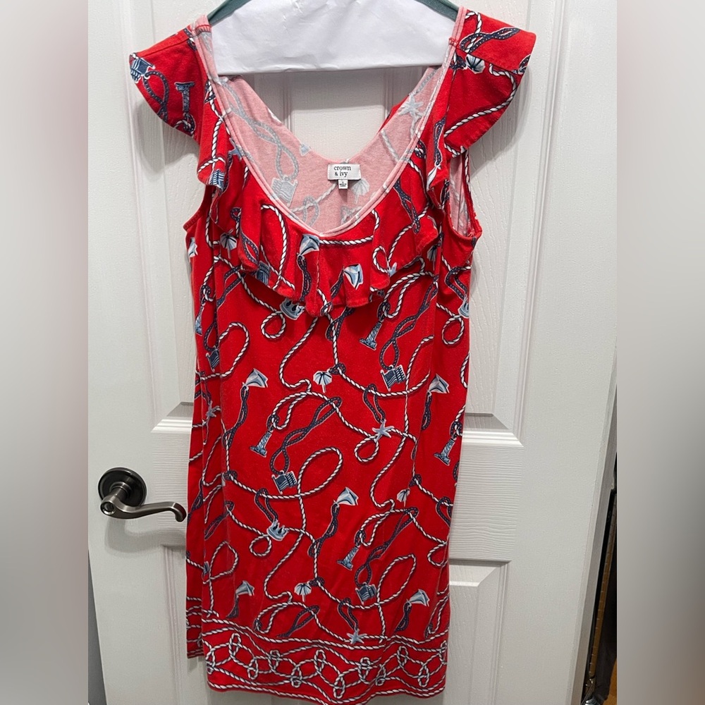 Crown & Ivy Red Ruffled Tiered Sundress